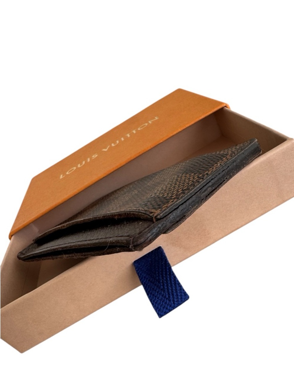 Louis Vuitton Damier Ebene Card Holder Wallet Brown Checkered Authentic - Picture 3 of 10